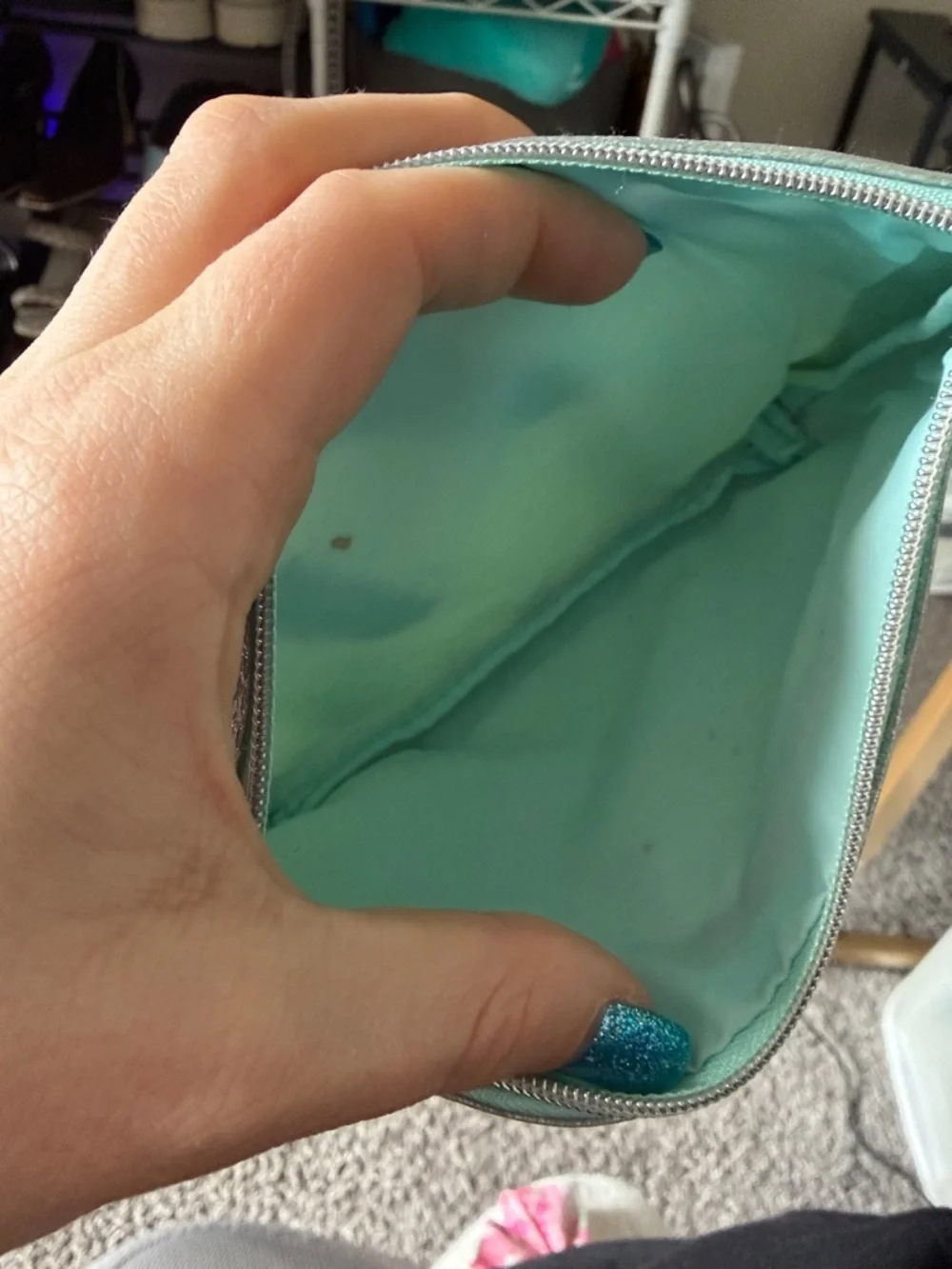 Ipsy Silver Metallic Glam Pouch -December 2017